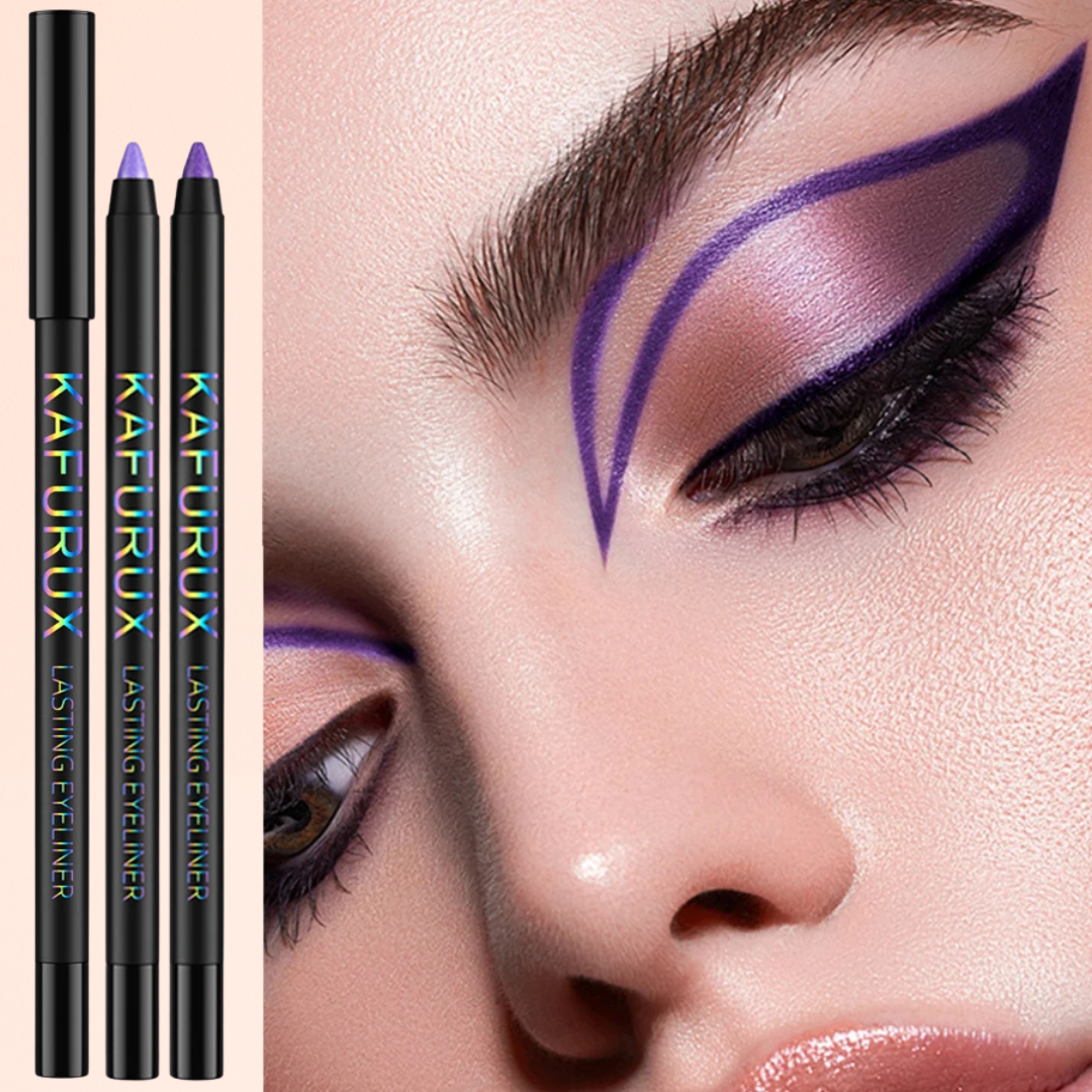 KAFURUX High‑Pigment Waterproof Eyeliner Pen – Pearly & Metallic Smokey in 10 Vibrant Shades (1 pc)
