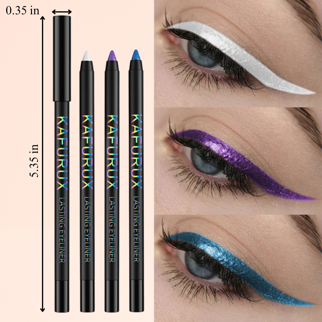 KAFURUX High‑Pigment Waterproof Eyeliner Pen – Pearly & Metallic Smokey in 10 Vibrant Shades (1 pc)