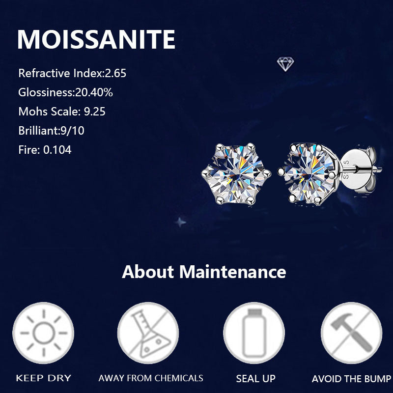 Pendientes de moissanita Radiant Elegance