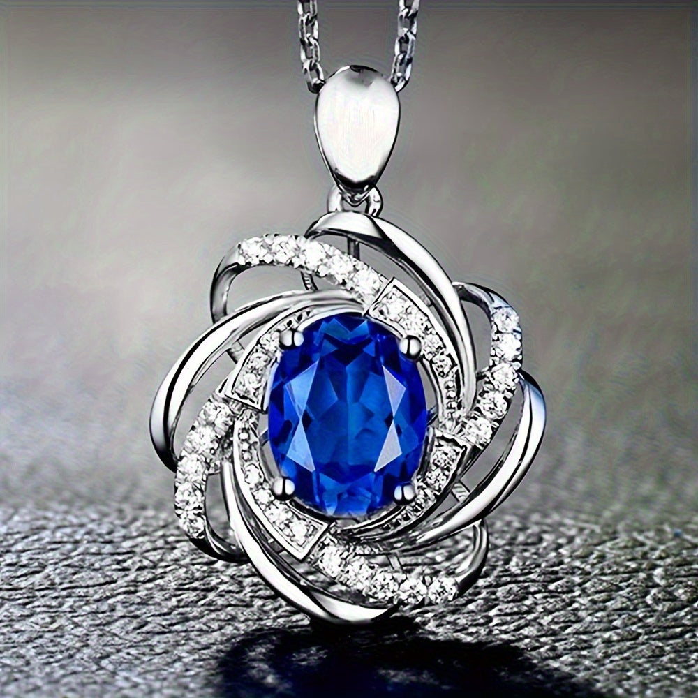 Elegante collar con colgante de flor brillante