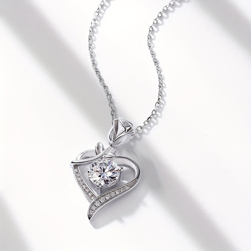 Colgante de moissanita de amor eterno
