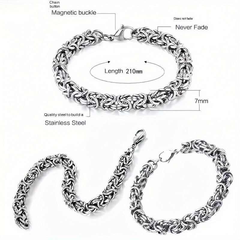 Pulsera de hueso de dragón en plata esterlina italiana S925 hecha a mano