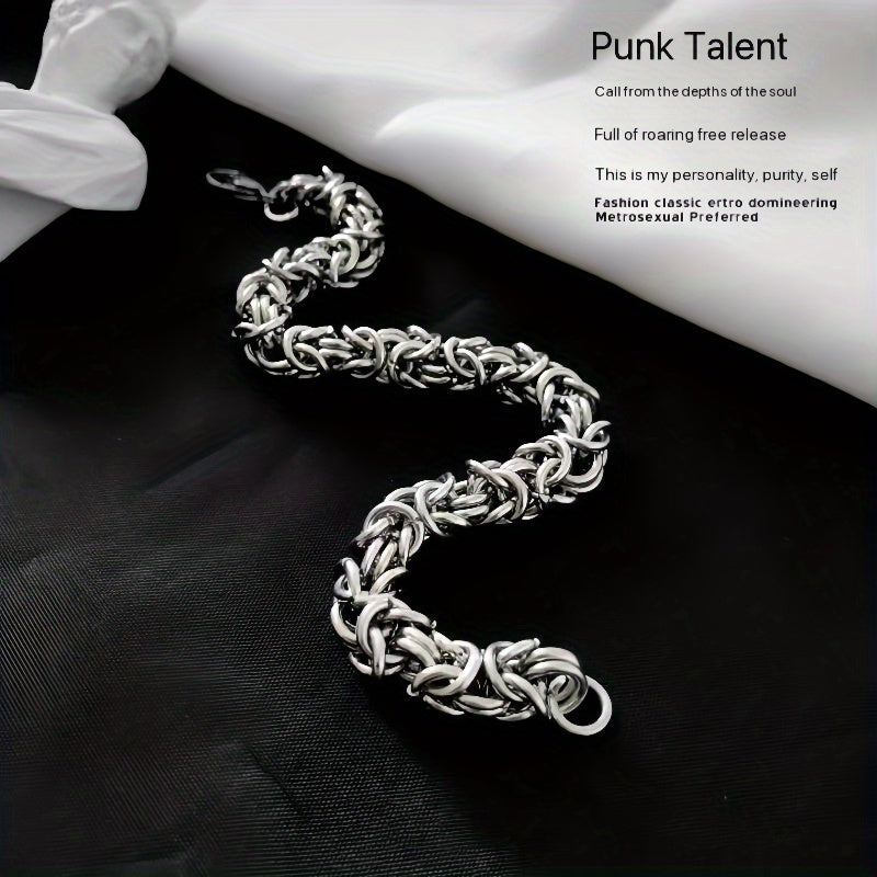 Pulsera de hueso de dragón en plata esterlina italiana S925 hecha a mano