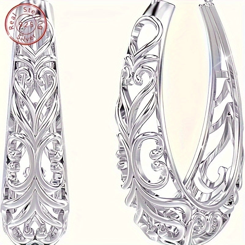 Elegancia Bohemia: Pendientes de Aro Ahuecados de Plata 925