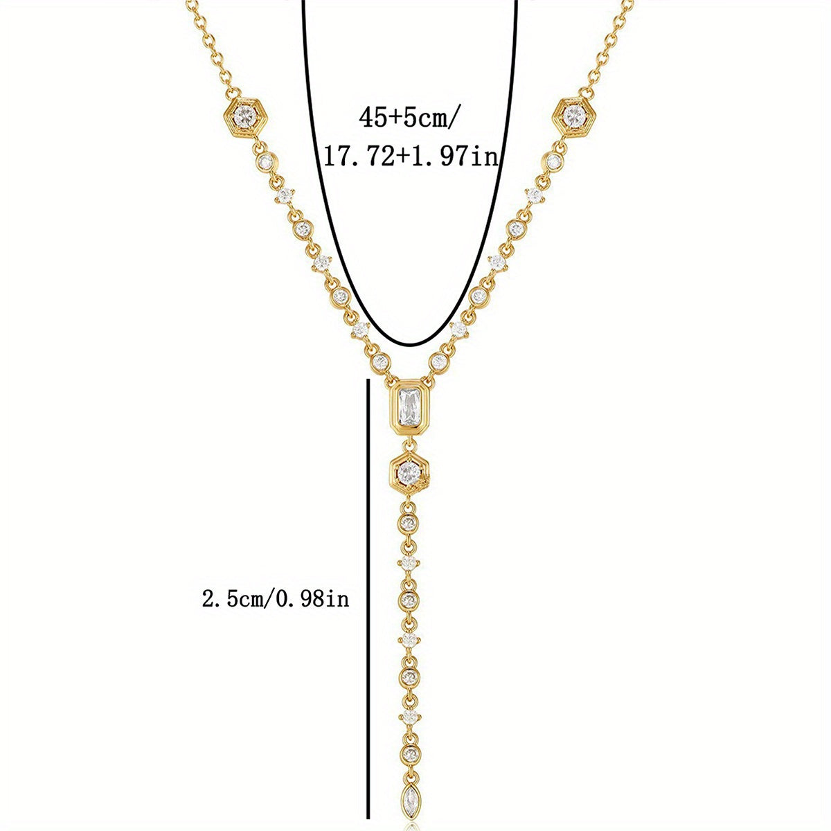 Collar con colgante de circonitas con elegancia geométrica