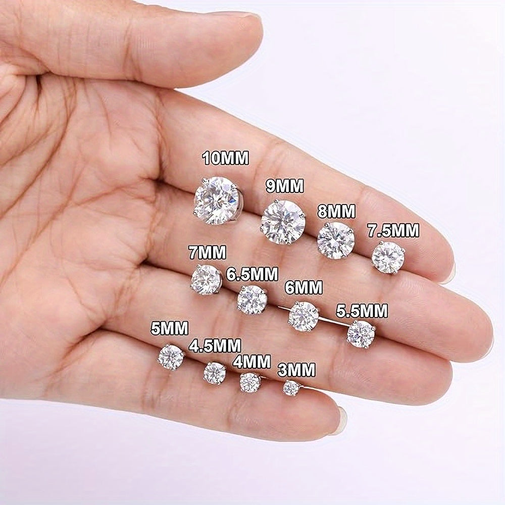 Pendientes de plata de ley con moissanita brillante