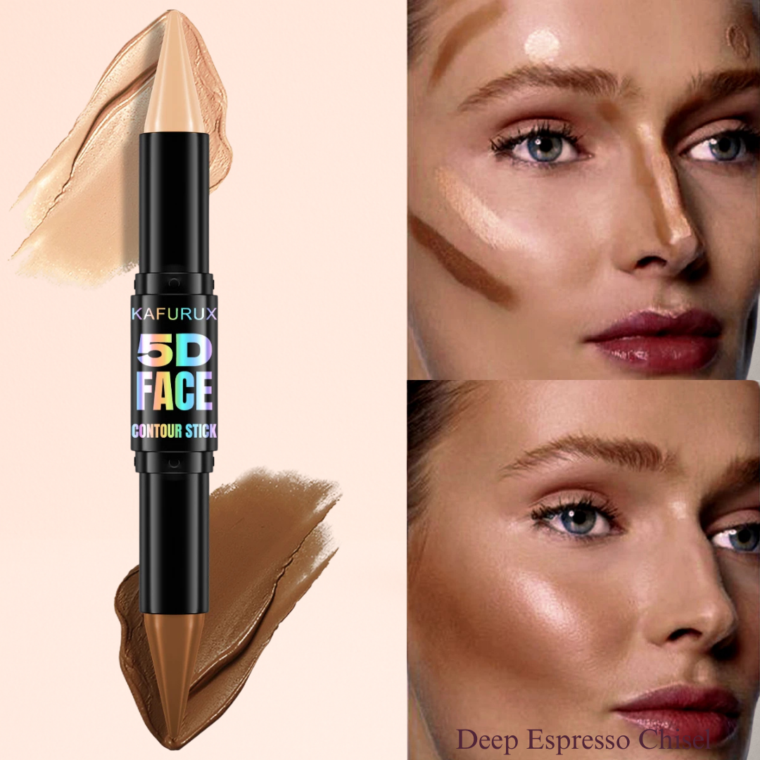 1pc KAFURUX Double‑Head Highlight & Contour Pen – Waterproof Concealer Stick (3 Shade Variants) - KAFURUX Deep Espresso