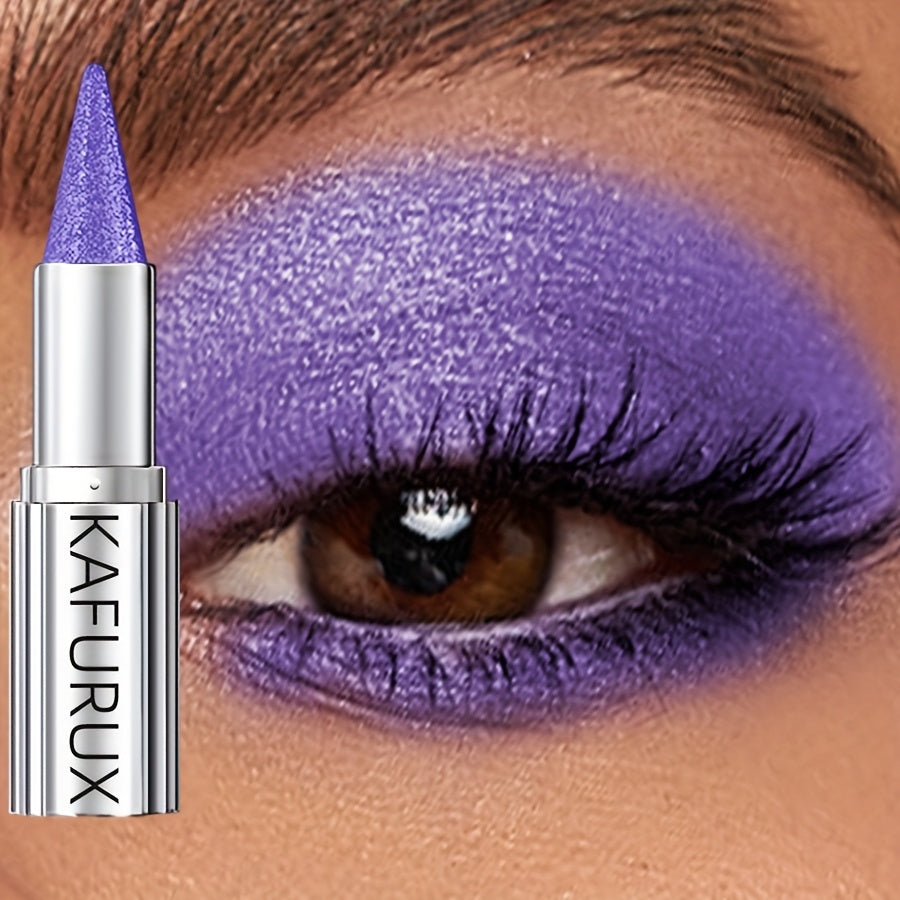 Kaifurx Sparkling Purple Eyeshadow Pencil – Non-Greasy, Pearlescent Glitter Finish, Metallic Tube with Precision Applicator for Dramatic Eye Makeup
