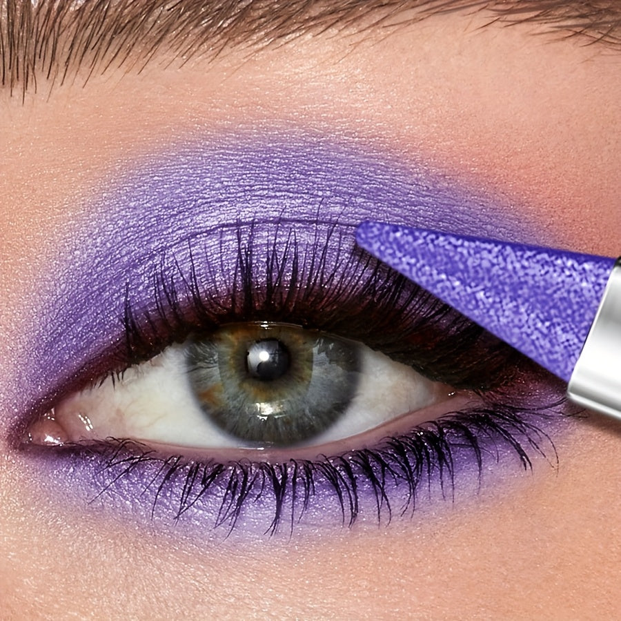 Kaifurx Sparkling Purple Eyeshadow Pencil – Non-Greasy, Pearlescent Glitter Finish, Metallic Tube with Precision Applicator for Dramatic Eye Makeup