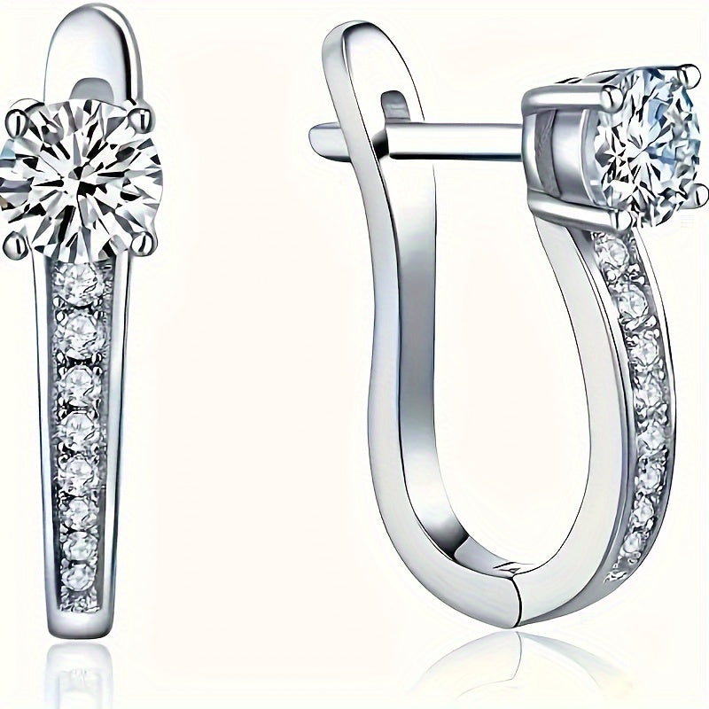 Conjunto Moissanite Sparkle: Pendientes y collar con colgante de plata de ley 925