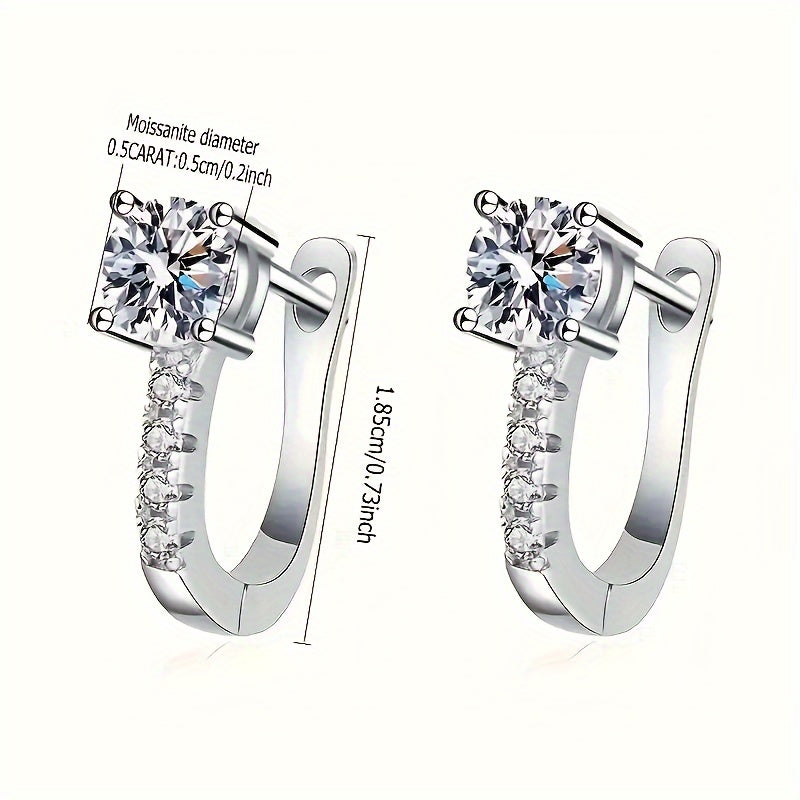 Conjunto Moissanite Sparkle: Pendientes y collar con colgante de plata de ley 925
