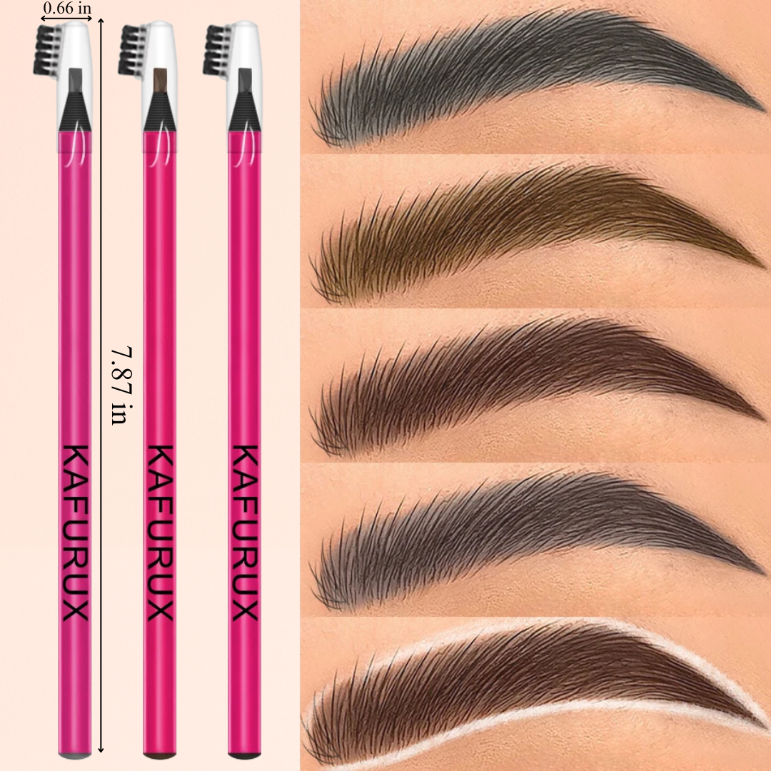 KAFURUX Ultra-Fine Tear-Off Eyebrow Pencil – Sweat-Proof & Smudge-Proof Brow Pencil with Brush (8 Shade Variants)