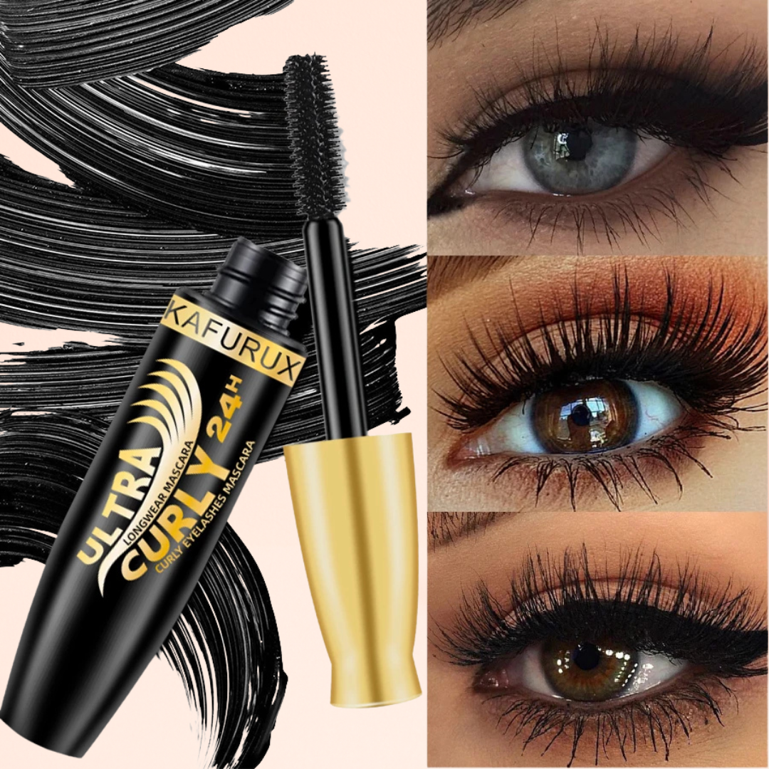 KAFURUX Black 4D Waterproof Fiber Mascara – Long Lasting Curling & Thickening Liquid Formula for Voluminous Eyelashes