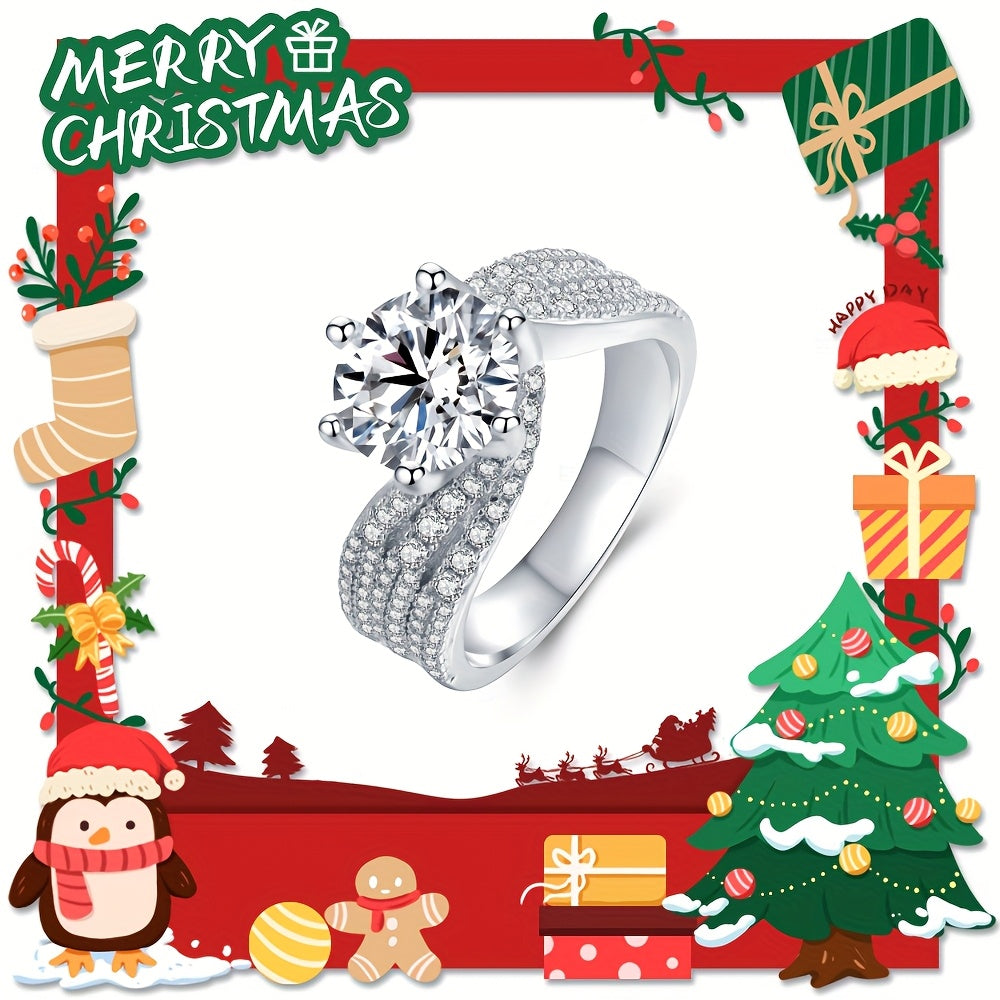 Elegancia radiante: anillo de plata esterlina con moissanita de 3 quilates