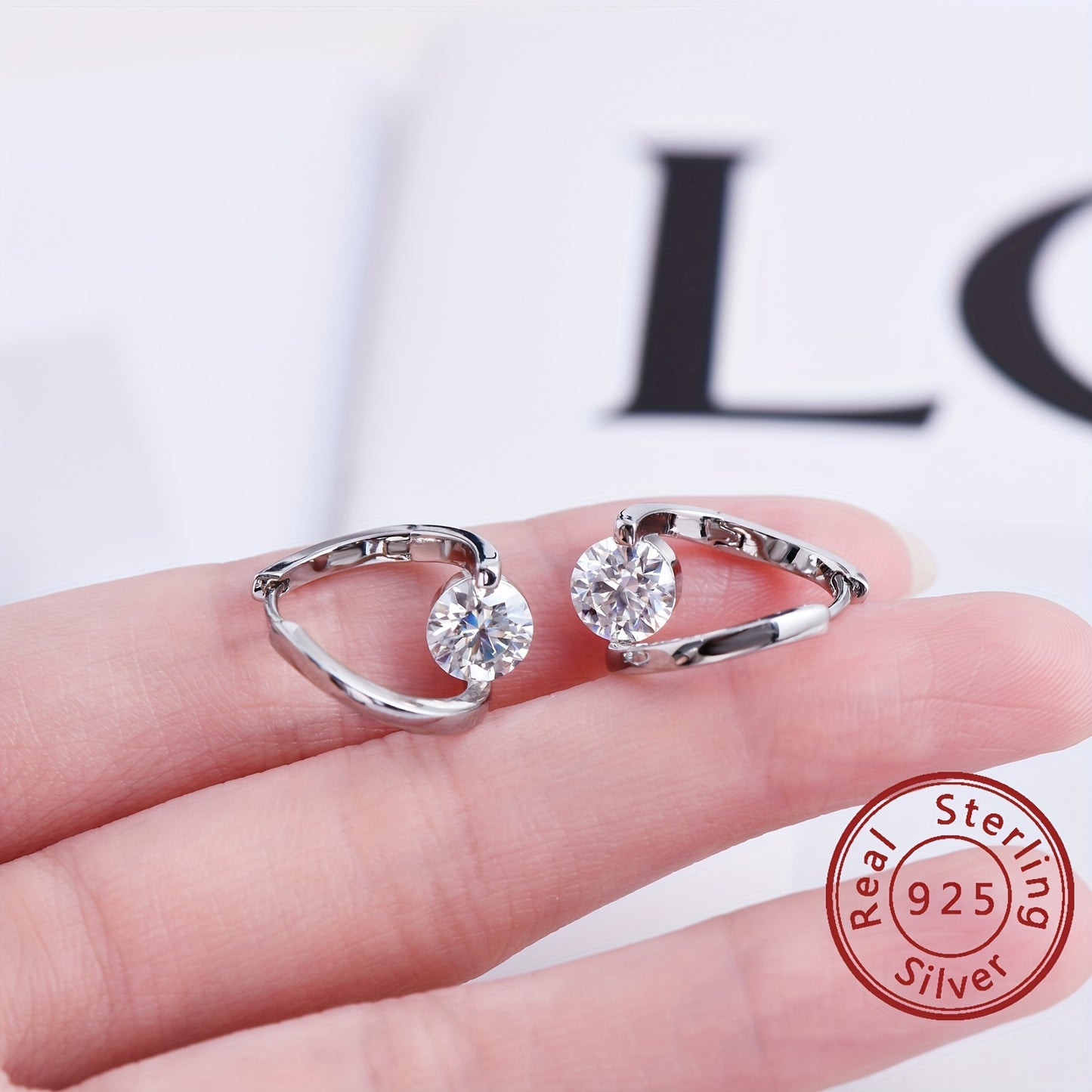 Moissanite Twisted Hoop Earrings – 925 Sterling Silver