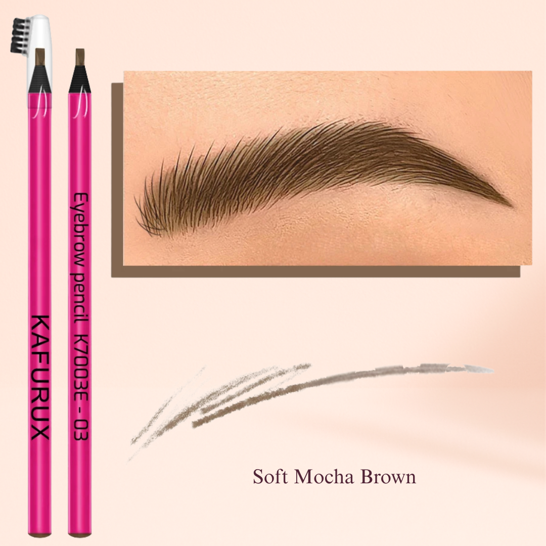 KAFURUX Ultra-Fine Tear-Off Eyebrow Pencil – Sweat-Proof & Smudge-Proof Brow Pencil with Brush (8 Shade Variants)