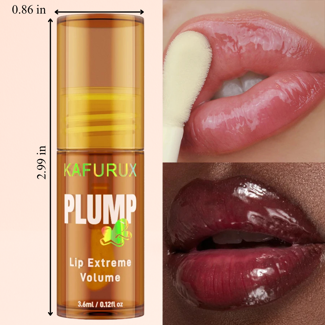 KAFURUX Ginger Turmeric Lip Plumper Oil – Natural Lip Volumizing Balm for Fuller Smoother Sexy Lips