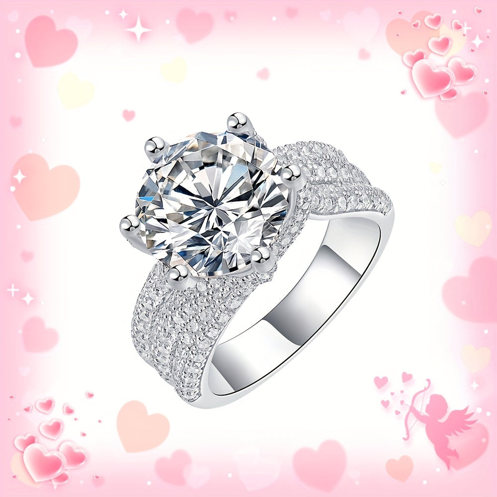 Elegancia radiante: anillo de plata esterlina con moissanita de 3 quilates
