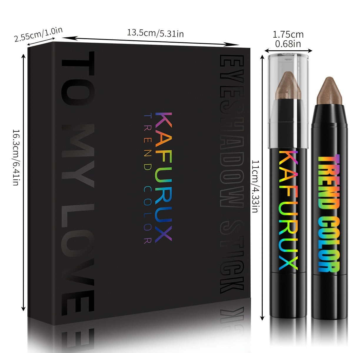 6pcs KAIFUXI Eyeshadow Pencil Set - Vibrant, Long-Lasting Colors in Brown, Purple, Green & Black, Matte & Shimmer Finishes, Non-Sticky, Perfect for All Occasions