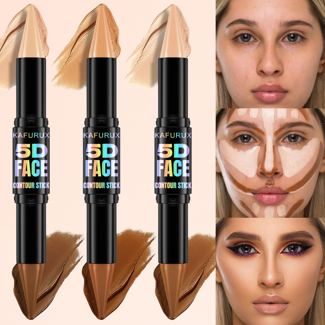 1pc KAFURUX Double‑Head Highlight & Contour Pen – Waterproof Concealer Stick (3 Shade Variants)