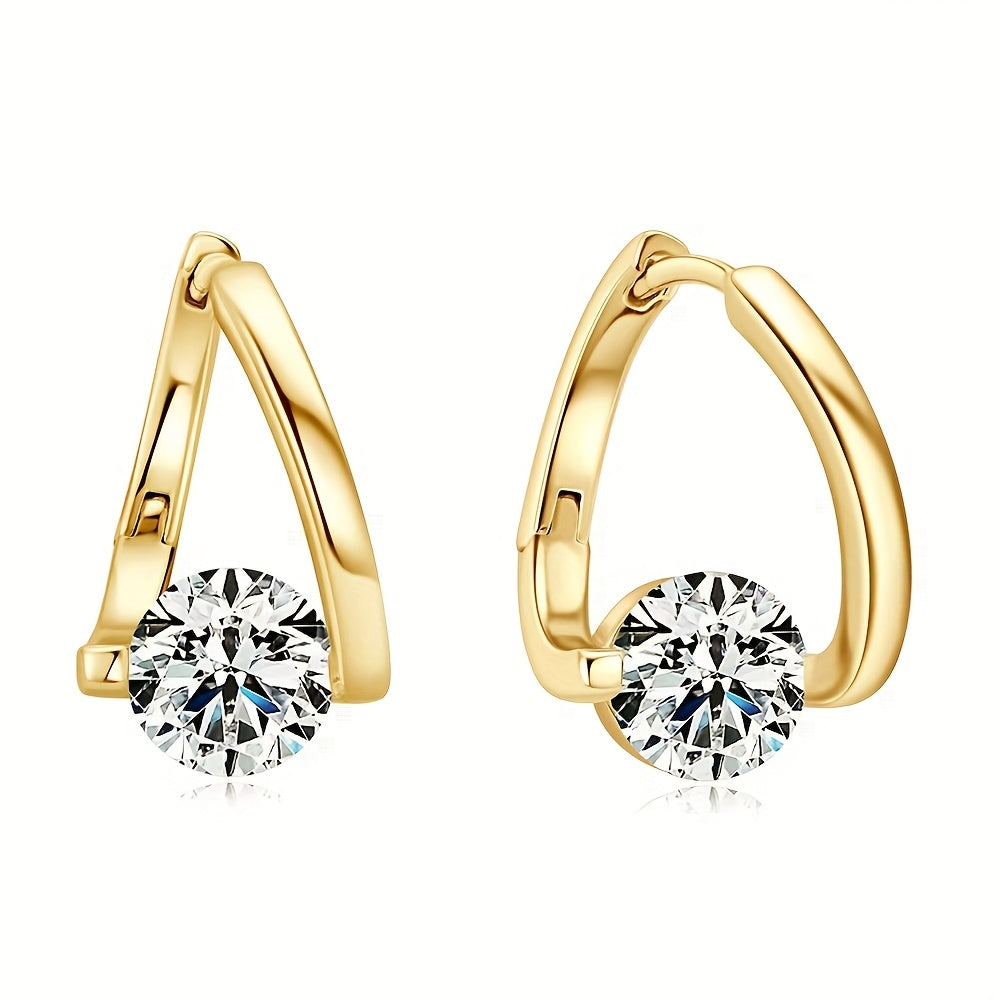 Moissanite Twisted Hoop Earrings – 925 Sterling Silver