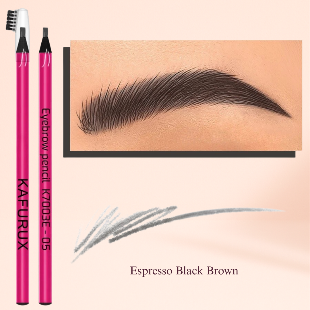 KAFURUX Ultra-Fine Tear-Off Eyebrow Pencil – Sweat-Proof & Smudge-Proof Brow Pencil with Brush (8 Shade Variants)