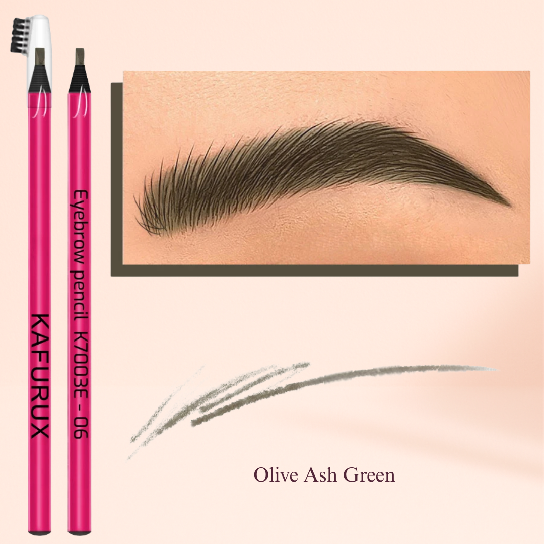 KAFURUX Ultra-Fine Tear-Off Eyebrow Pencil – Sweat-Proof & Smudge-Proof Brow Pencil with Brush (8 Shade Variants)
