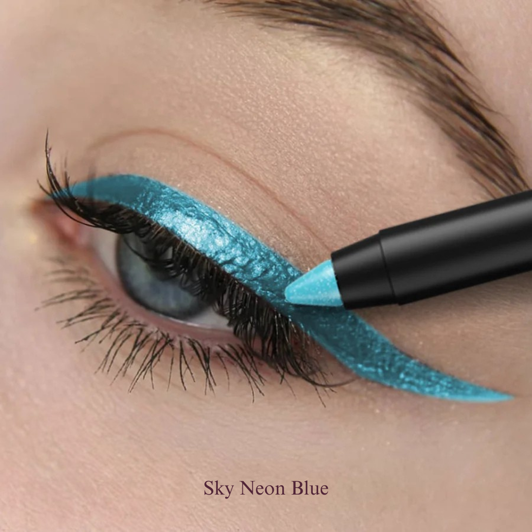 KAFURUX High‑Pigment Waterproof Eyeliner Pen – Pearly & Metallic Smokey in 10 Vibrant Shades (1 pc) - KAFURUX Sky Neon