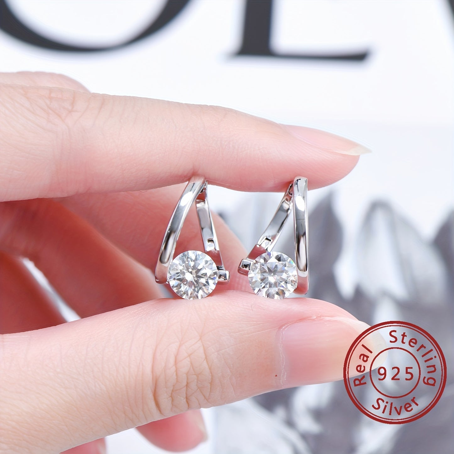 Moissanite Twisted Hoop Earrings – 925 Sterling Silver