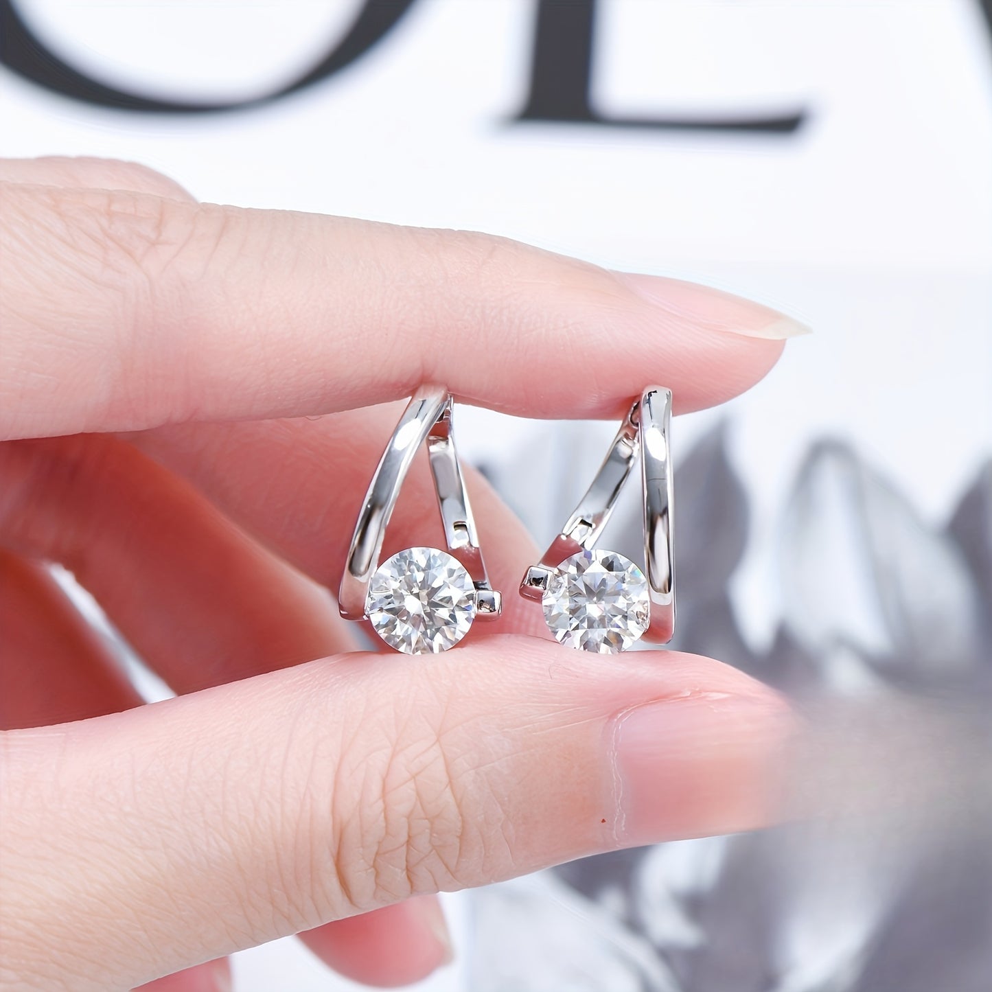Moissanite Twisted Hoop Earrings – 925 Sterling Silver