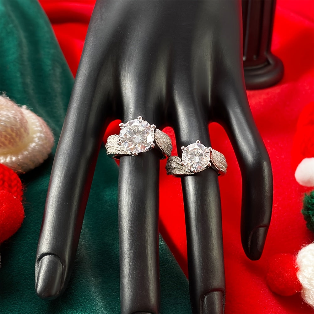Elegancia radiante: anillo de plata esterlina con moissanita de 3 quilates
