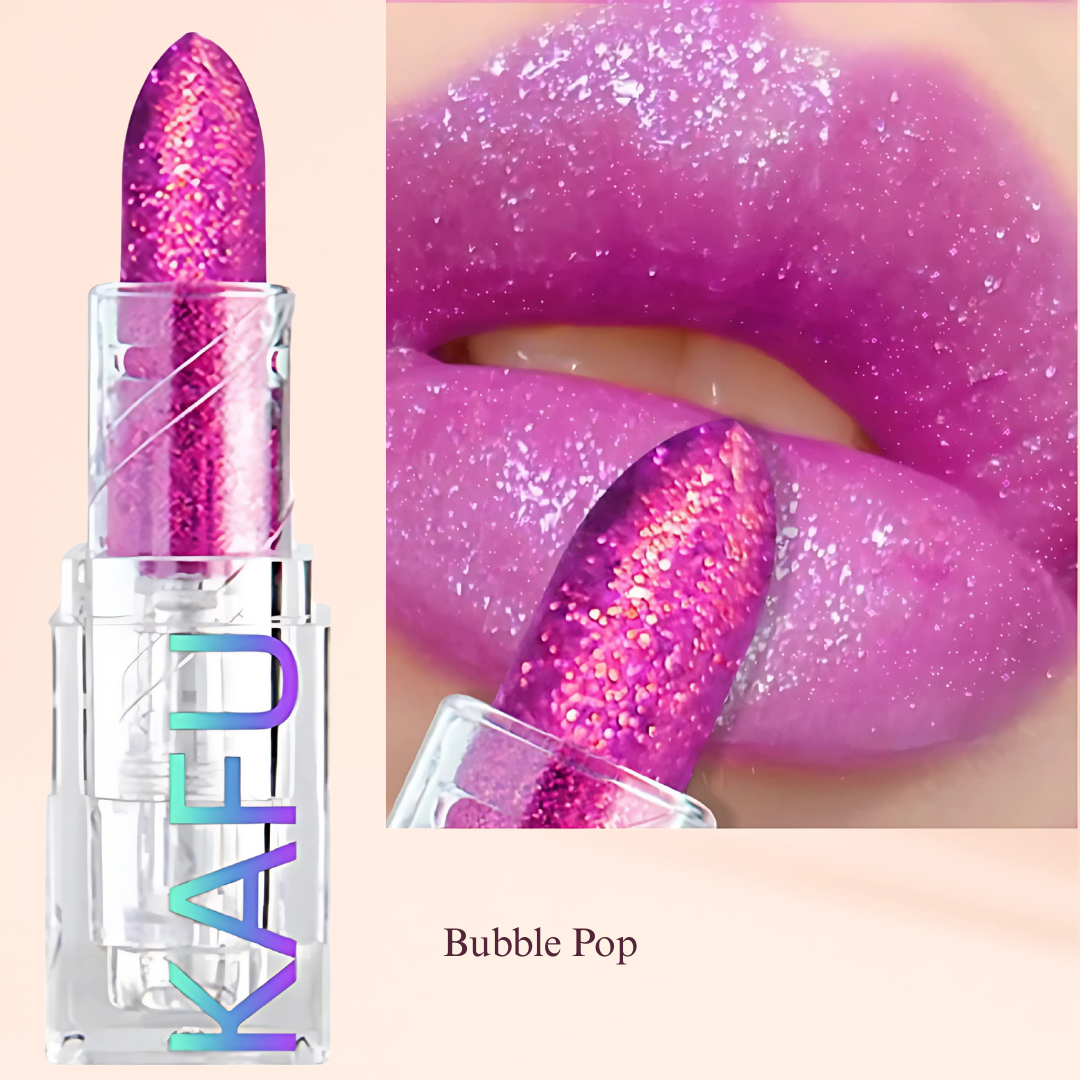 KAFURUX Glitter Diamond Lipstick – Long Lasting Waterproof Shimmer Lip Tint in Bold Red Rose & Multicolor Shades