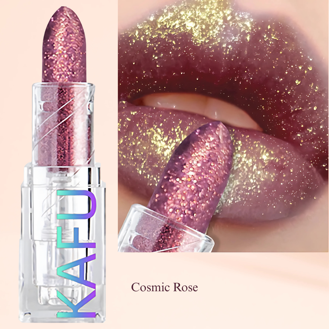 KAFURUX Glitter Diamond Lipstick – Long Lasting Waterproof Shimmer Lip Tint in Bold Red Rose & Multicolor Shades