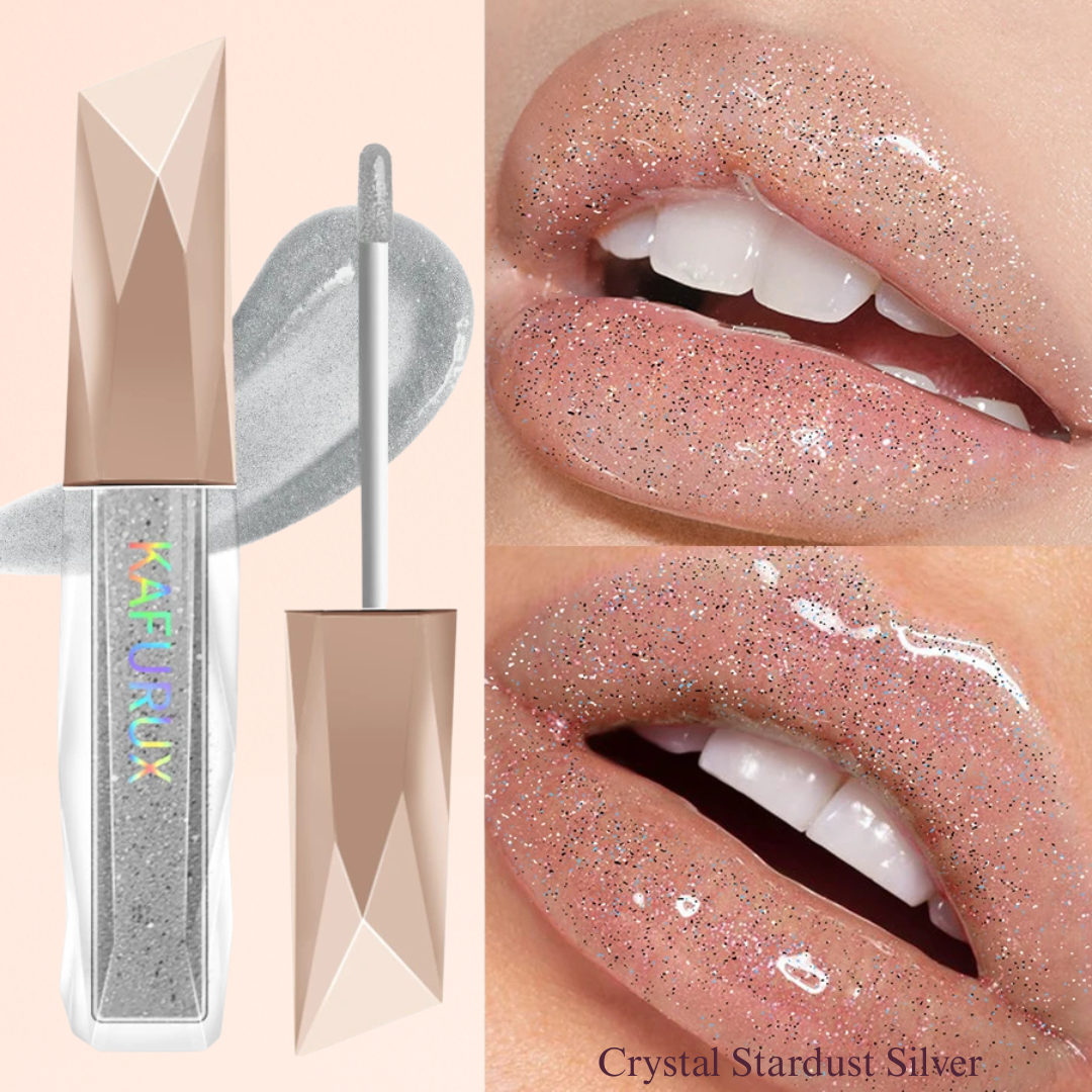 KAFURUX Sweet Sparkling Mirror Lip Glaze – Transparent Water-Gloss Shimmer Lip Tint in 10 Color Variants (1 pc)