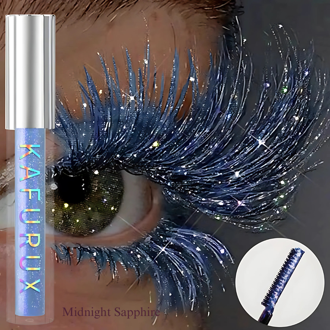 KAFURUX 1pc Diamond Shine Waterproof Volume Mascara – Glitter Snow Effect Waterproof Curl & Volume Mascara in 4