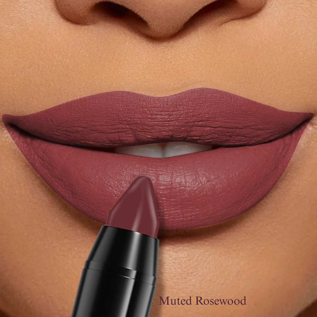 KAFURUX Velvet Matte Lipstick Pencil – Waterproof Long-Lasting Lip Tint in 15 Red Pink & Brown Shades (1 pc) - KAFURUX