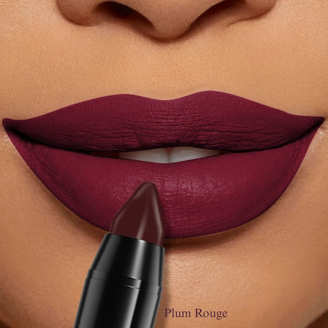 KAFURUX Velvet Matte Lipstick Pencil – Waterproof Long-Lasting Lip Tint in 15 Red Pink & Brown Shades (1 pc) - KAFURUX