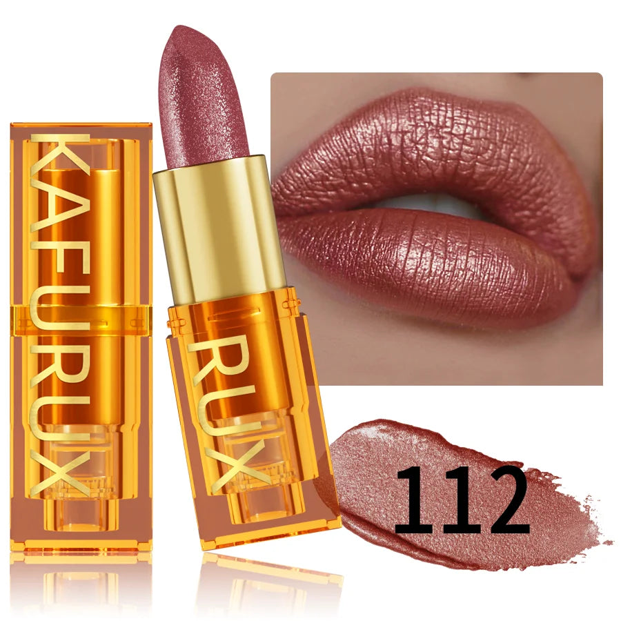 16 colors Bold& Intense Glitter Shiny Metallic Lipstick Pearlescent Lip Tint, Long lasting Lip Makeup Gifts for Women Cosmetics