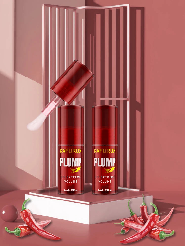 1PC Chili Pepper Lip Plumper Oil Long Lasting Moisturizing Lip Gloss Serum Instant Volumising Essence Oil Lip Makeup for Women