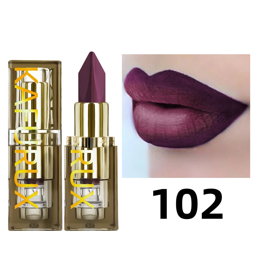 Two tone glitter &matte lipstick purple black lip stick discolocration sexy red rose moisturizing lip makeup lip tint lip glos