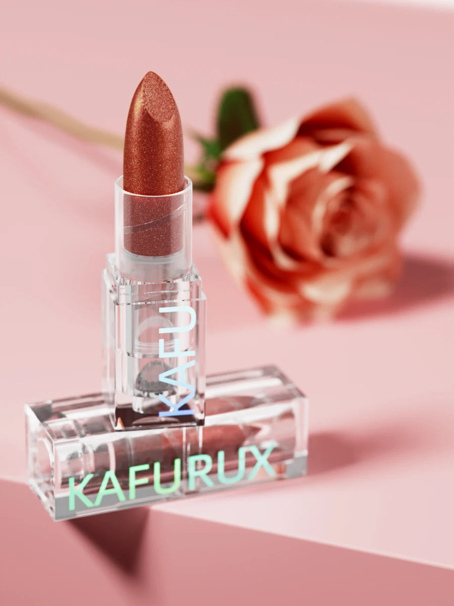 KAFURUX Glitter Diamond Lipstick – Long Lasting Waterproof Shimmer Lip Tint in Bold Red Rose & Multicolor Shades