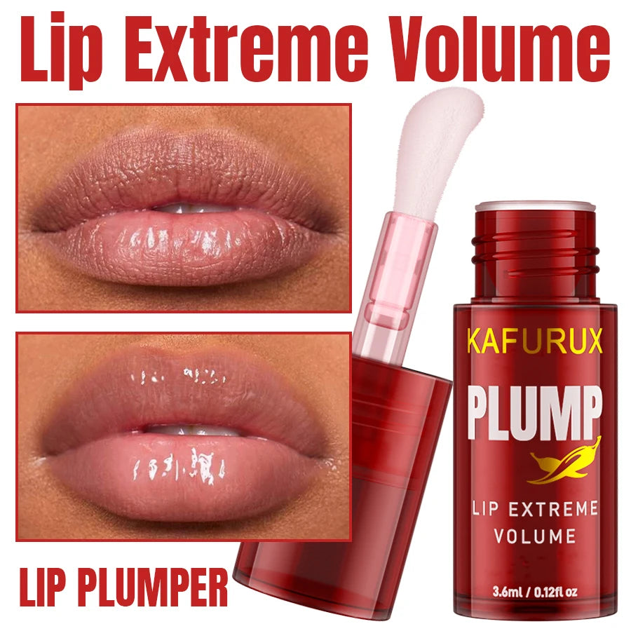 1PC Chili Pepper Lip Plumper Oil Long Lasting Moisturizing Lip Gloss Serum Instant Volumising Essence Oil Lip Makeup for Women