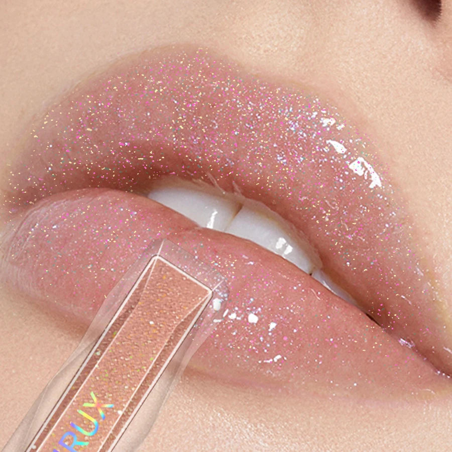 KAFURUX Sweet Sparkling Mirror Lip Glaze – Transparent Water-Gloss Shimmer Lip Tint in 10 Color Variants (1 pc)