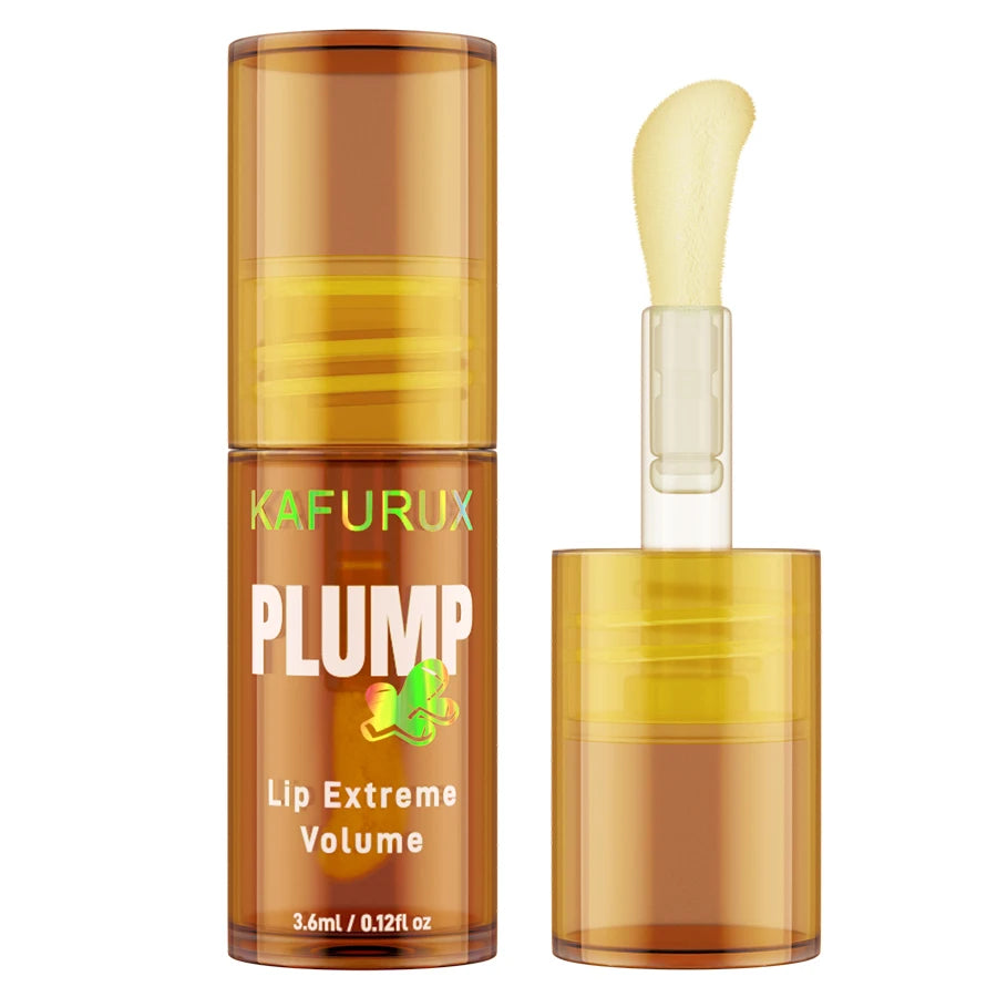 1PC Ginger Lip Balm Turmeric Lip Plumper Oil Radiant Fuller Lips for Smoother,Plumping Lip Volumizing Serum Sexy Lip Makeup