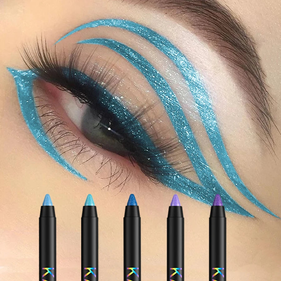 KAFURUX High‑Pigment Waterproof Eyeliner Pen – Pearly & Metallic Smokey in 10 Vibrant Shades (1 pc)