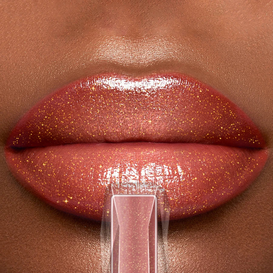 1pc KAFURUX Moisturizing Plump & Sparkling Lip Gloss – Water‑Glossy Mirror Lip Glaze with Glitter (6 Color Variants)