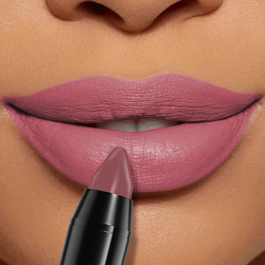 KAFURUX Velvet Matte Lipstick Pencil – Waterproof Long-Lasting Lip Tint in 15 Red Pink & Brown Shades (1 pc)