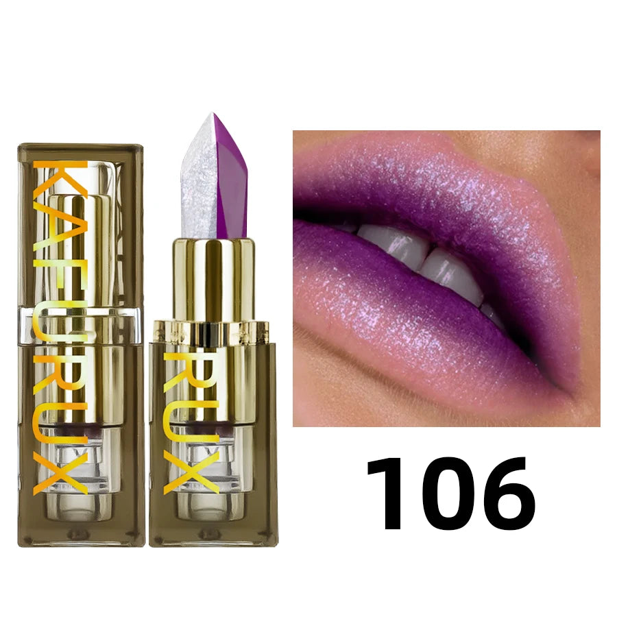 Two tone glitter &matte lipstick purple black lip stick discolocration sexy red rose moisturizing lip makeup lip tint lip glos