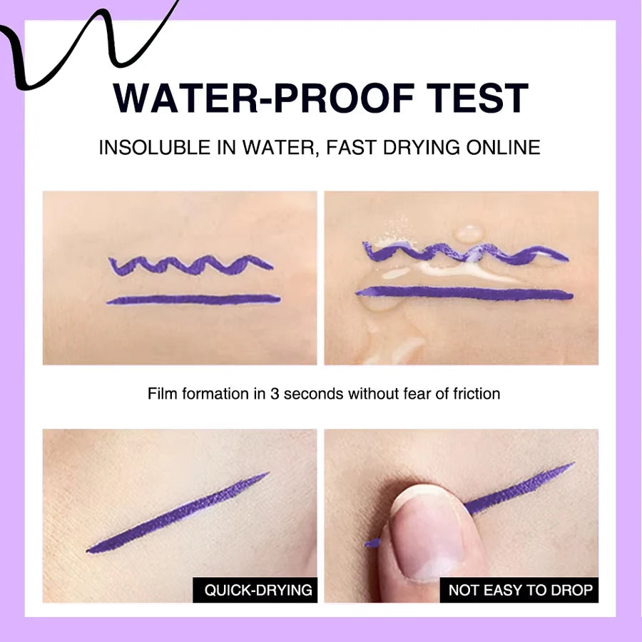 KAFURUX Dual‑Ended Stamp Eyeliner Pen – Smudge‑Proof Quick‑Dry in 3 Black Purple & Blue Shades (1 pc)