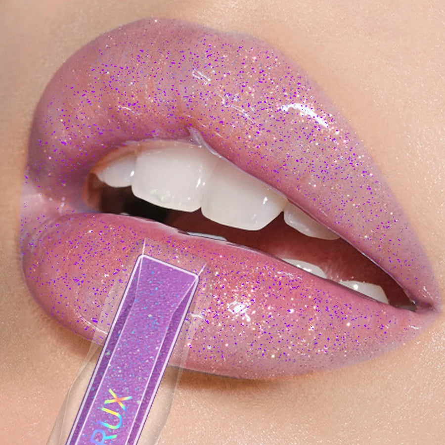 KAFURUX Sweet Sparkling Mirror Lip Glaze – Transparent Water-Gloss Shimmer Lip Tint in 10 Color Variants (1 pc)